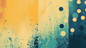 Abstract art background with yellow, teal, and blue colors. Concept of modern, textured, vibrant. photo