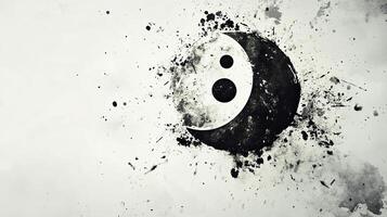 Abstract Black and White Moon Design photo