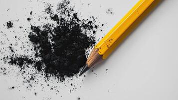 Pencil Graphite Dust on White Background photo