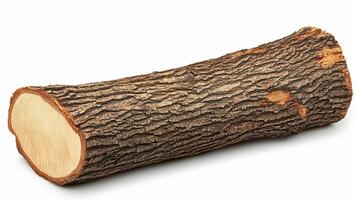Tree trunk log isolated on white background photo