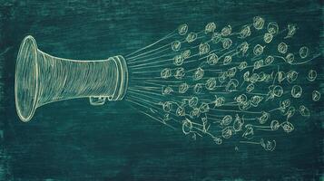 Megaphone Broadcasting Messages. Communication Concept. photo