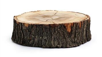 Tree stump slice, wooden round, natural wood texture photo