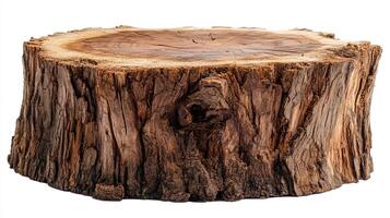 Tree stump slice, rustic wood texture photo