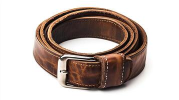 Brown Leather Belt Rolled Up photo