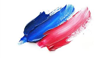 Blue and Red Paint Strokes. Abstract art background. photo