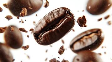 Roasted Coffee Beans Falling photo