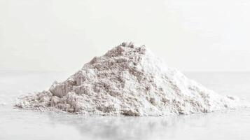 Pile of white powder. Industrial material, texture concept. photo