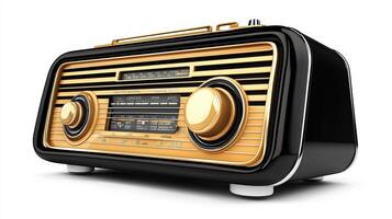 Vintage Radio Receiver. Retro Audio Device. photo