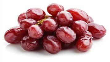 Red Grapes Bunch Isolated on White photo