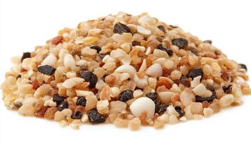 Pile of mixed seashells and sand. Beach texture background. photo