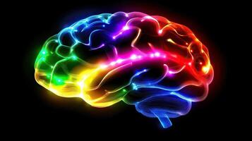 Rainbow Brain, Human Brain, Neurology, Colorful Brain photo