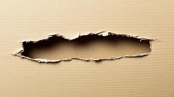 Torn Cardboard Hole. Background texture concept. photo
