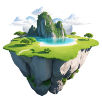 an island with a lake and trees on it png