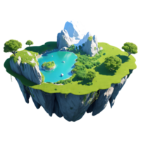 an island with a lake and trees on it png