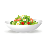 a salad with tomatoes, eggs and lettuce in a bowl png