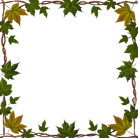 square frame with leaves and vines on it png
