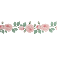 border with pink roses on it png