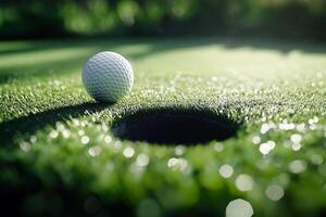 Golf ball on the green photo