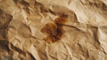 A brown stain on a piece of paper photo