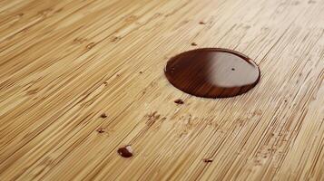 Coffee Ring on a Wooden Table photo