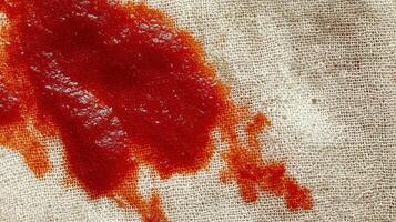 A red stain on a cloth photo