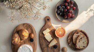 Minimalist Table with Handcrafted Wooden Serving Boards photo
