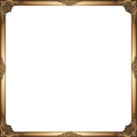 gold frame with ornate design on transparent background png