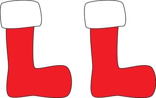 Two red and white christmas stockings with the letter j vector
