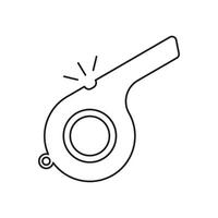 Whistle Line Icon. Referee Tool Outline Symbol. Sports Blowing Signal Sign. Signal or Alert Sound Tool. Editable Stroke. Isolated Illustration vector