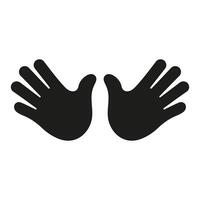 Two Open Hands for Greeting or High Five Gesture. Double Hands Silhouette Icon. Open Palms Gesture. Isolated Illustration vector