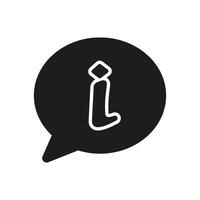 Information in Speech Bubble Silhouette Icon. Communication and Customer Support. Info and Help Glyph Symbol. Isolated Illustration vector
