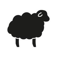 Sheep Silhouette Icon For Sleeping And Relaxation. Counting Sheep For Sleep Glyph Symbol. Isolated Illustration vector