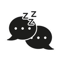 Speech Bubbles With ZZZ Silhouette Icon. Sleepy Conversation Glyph Symbol. Tired Communication. Isolated Illustration vector