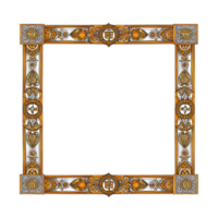 gold frame with ornate design on transparent background png
