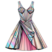 Dress with a colorful pattern on it png