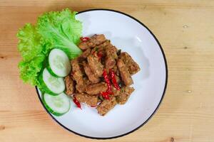 Orek tempe is a typical Indonesian food, specifically a Javanese dish photo