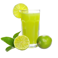 Lime juice front view isolate on transparency background png