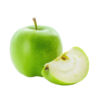 Green Apple with a slice Green Apple isolate on transparency background png