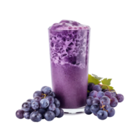 Blue grapes Smoothie drink front view isolate on transparency background png