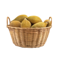 jackfruit in a basket isolate on transparency background png