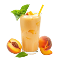 Peach Smoothie drink front view isolate on transparency background png