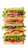 Tall sandwich isolate on transparency background png