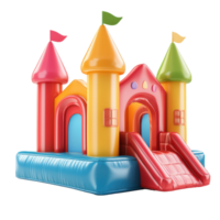 3D Bounce Houses isolate on transparency background png