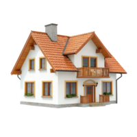 3D Single-Family House isolate on transparency background png