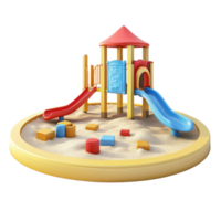 3d Sandboxes playground front view isolate on transparency background png