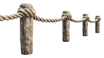 3D Rope fencing isolate on transparency background png