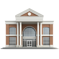 3D Community Center building front view isolate on transparency background png