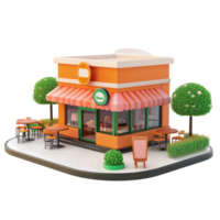 3D Restaurant isolate on transparency background png