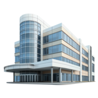 3D Hospital building front view isolate on transparency background png