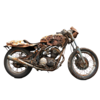 Broken motorbike side view isolate on transparency background png